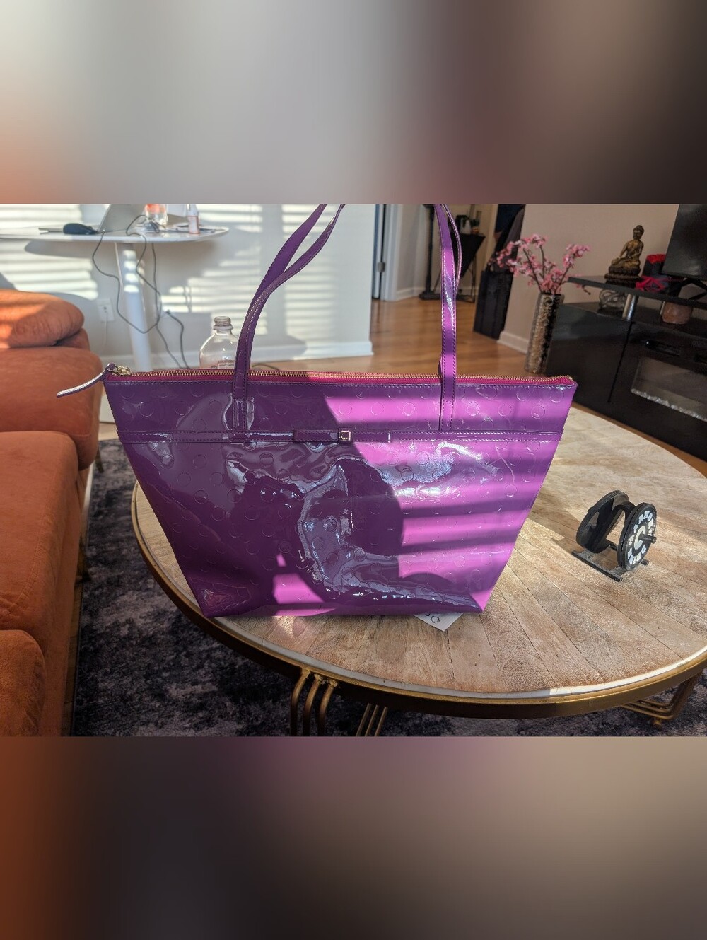 Patent Purple Tote Bag - Women